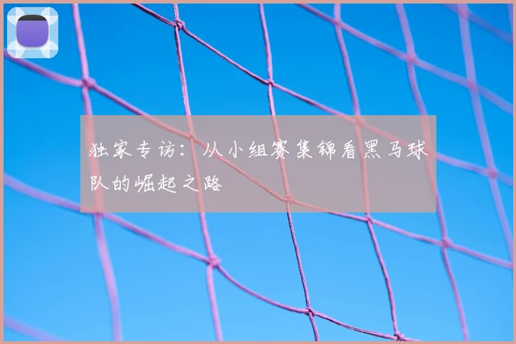 独家专访：从小组赛集锦看黑马球队的崛起之路